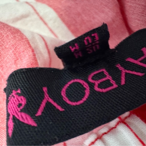 Playboy halter tank top striped white red buttons pin up girl rabbit heads RARE - Picture 11 of 11